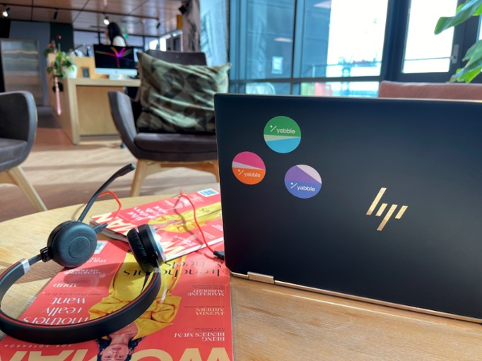 Laptop with Yabble stickers-Resized