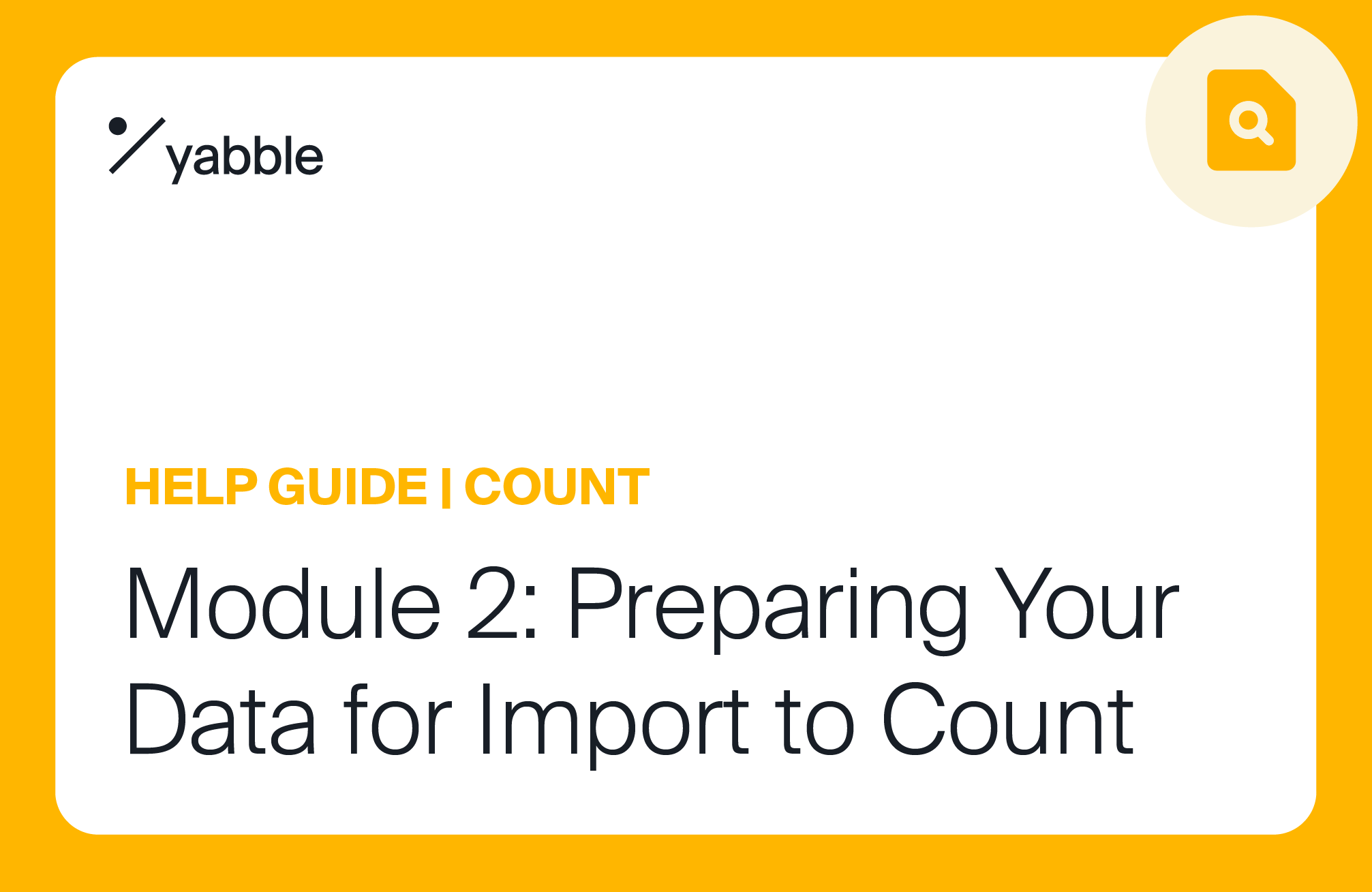 Preparing your data for import to Count