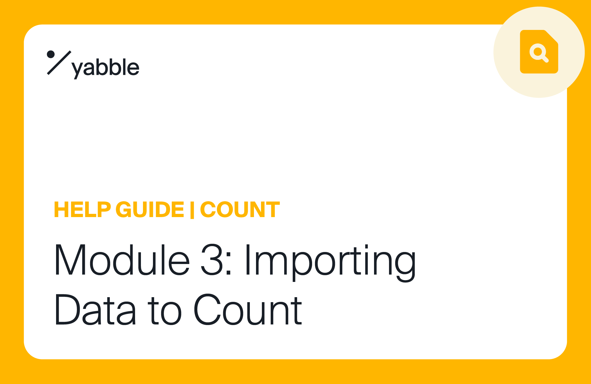 Import your data to Count